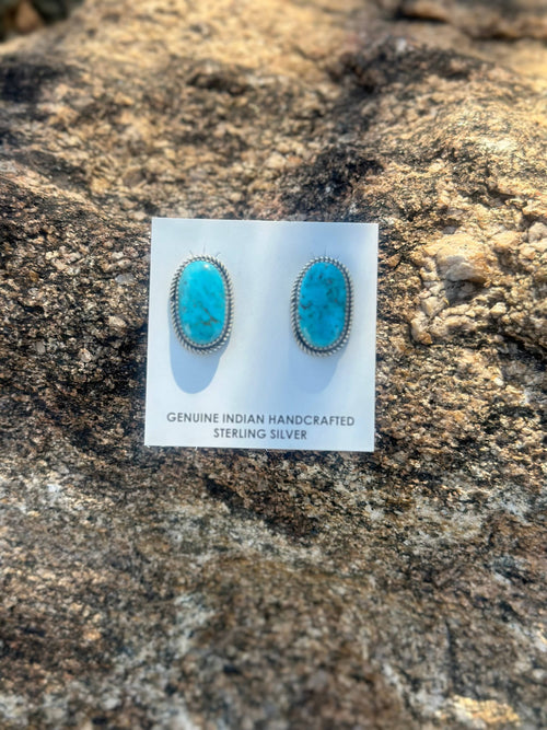 Shop Envi Me Earrings Silver The Elko NA Made Sterling Silver & Kingman Turquoise Stud Earring One Only