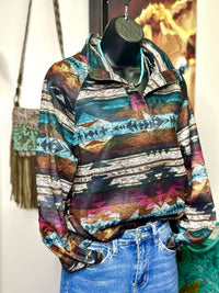 Shop Envi Me Tops The Fall Abilene Aztec Pullover Top