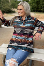 Shop Envi Me Tops The Fall Abilene Aztec Pullover Top