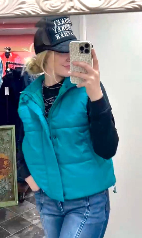 Shop Envi Me Cardigans and Kimonos The Fall At The Arena Turquoise Vest