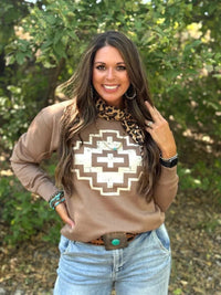 Shop Envi Me Cardigans and Kimonos The Fall At The Ponderosa Aztec Sweatshirt