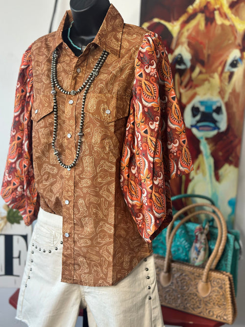Shop Envi Me It's T-shirt Kinda Day The Fall Boots & Floral Ranch Girl Flutter Sleeve Top