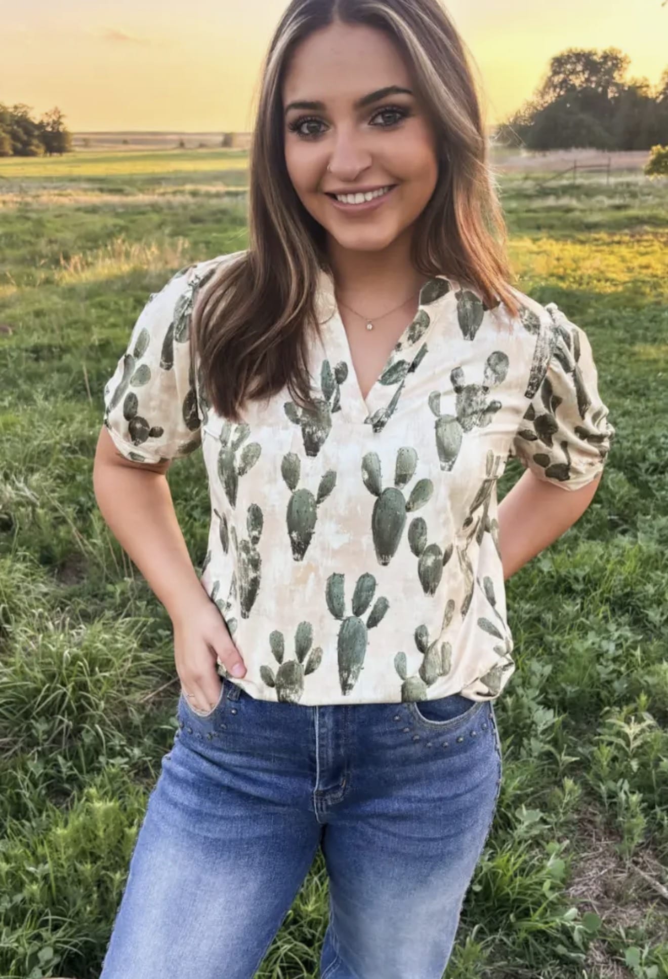 Shop Envi Me Tops and Tunics The Fall Cactus Nights Top