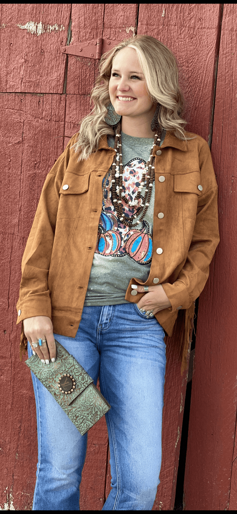 Shop Envi Me It's T-shirt Kinda Day The Fall Cheetah Cactus Pumpkin 🌵 Bleached Tee