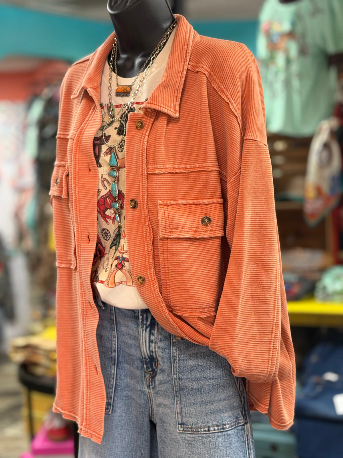 Shop Envi Me Cardigans and Kimonos The Fall Collrs Button Overshirt