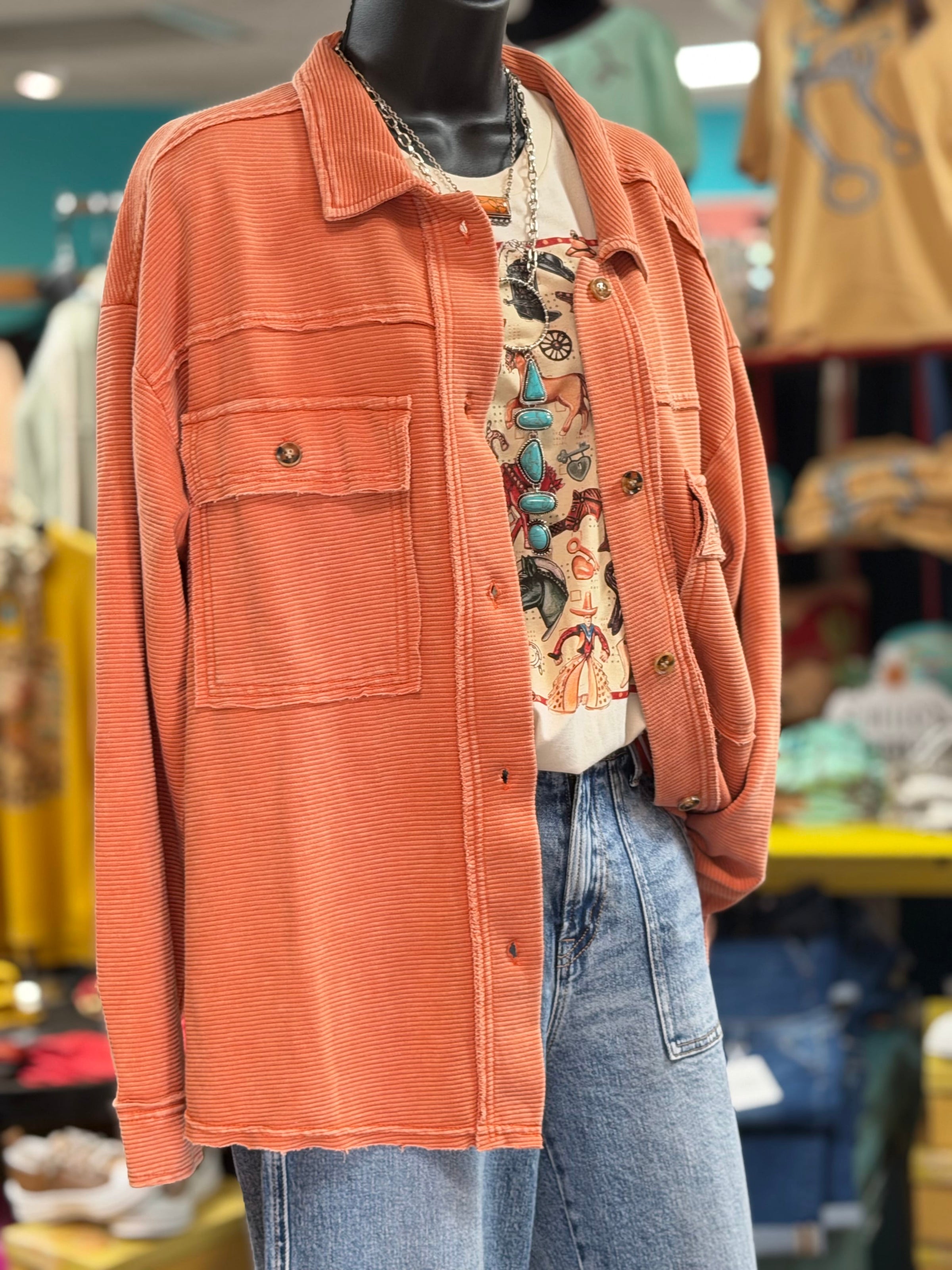Shop Envi Me Cardigans and Kimonos The Fall Collrs Button Overshirt
