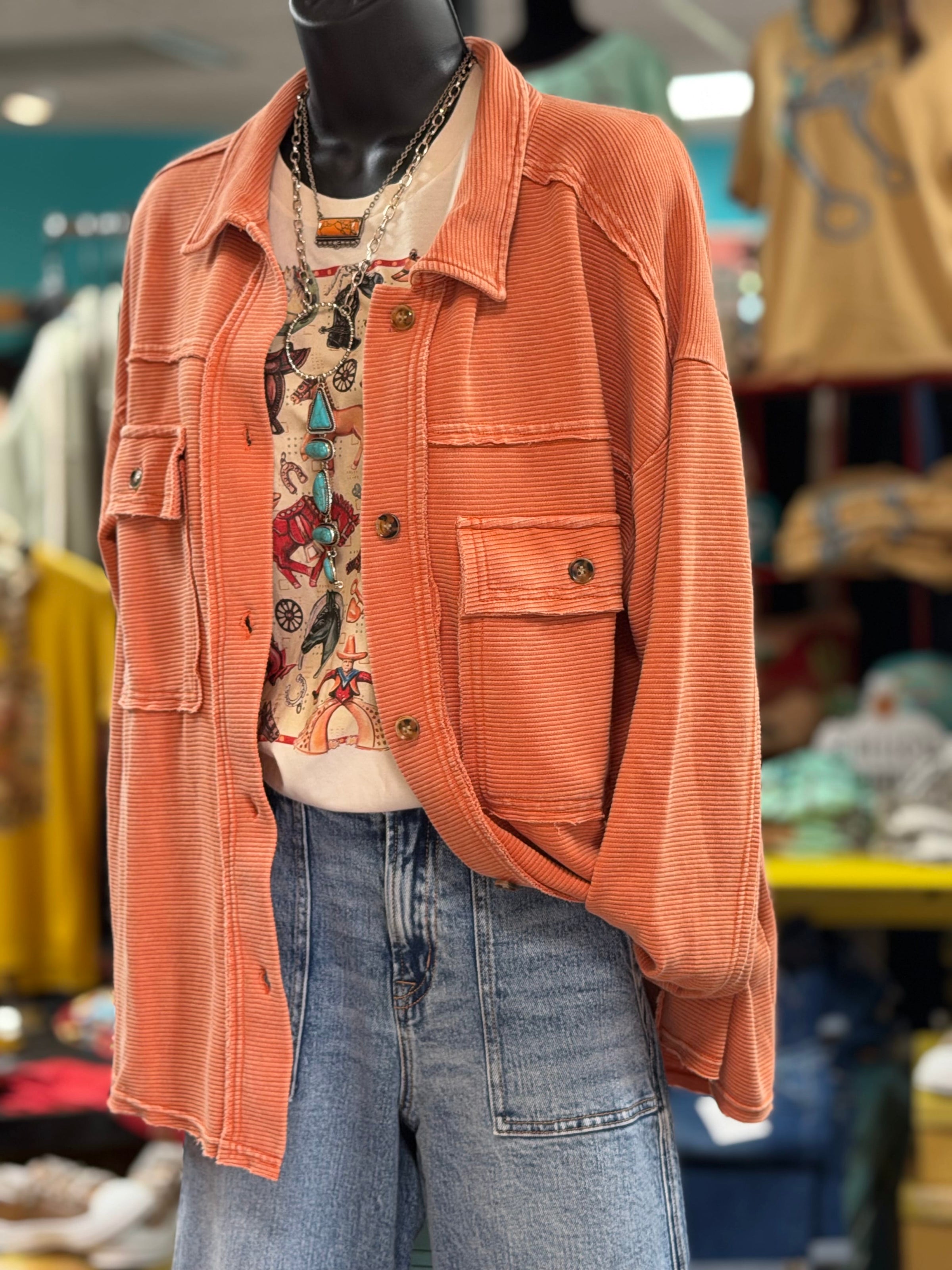 Shop Envi Me Cardigans and Kimonos The Fall Collrs Button Overshirt