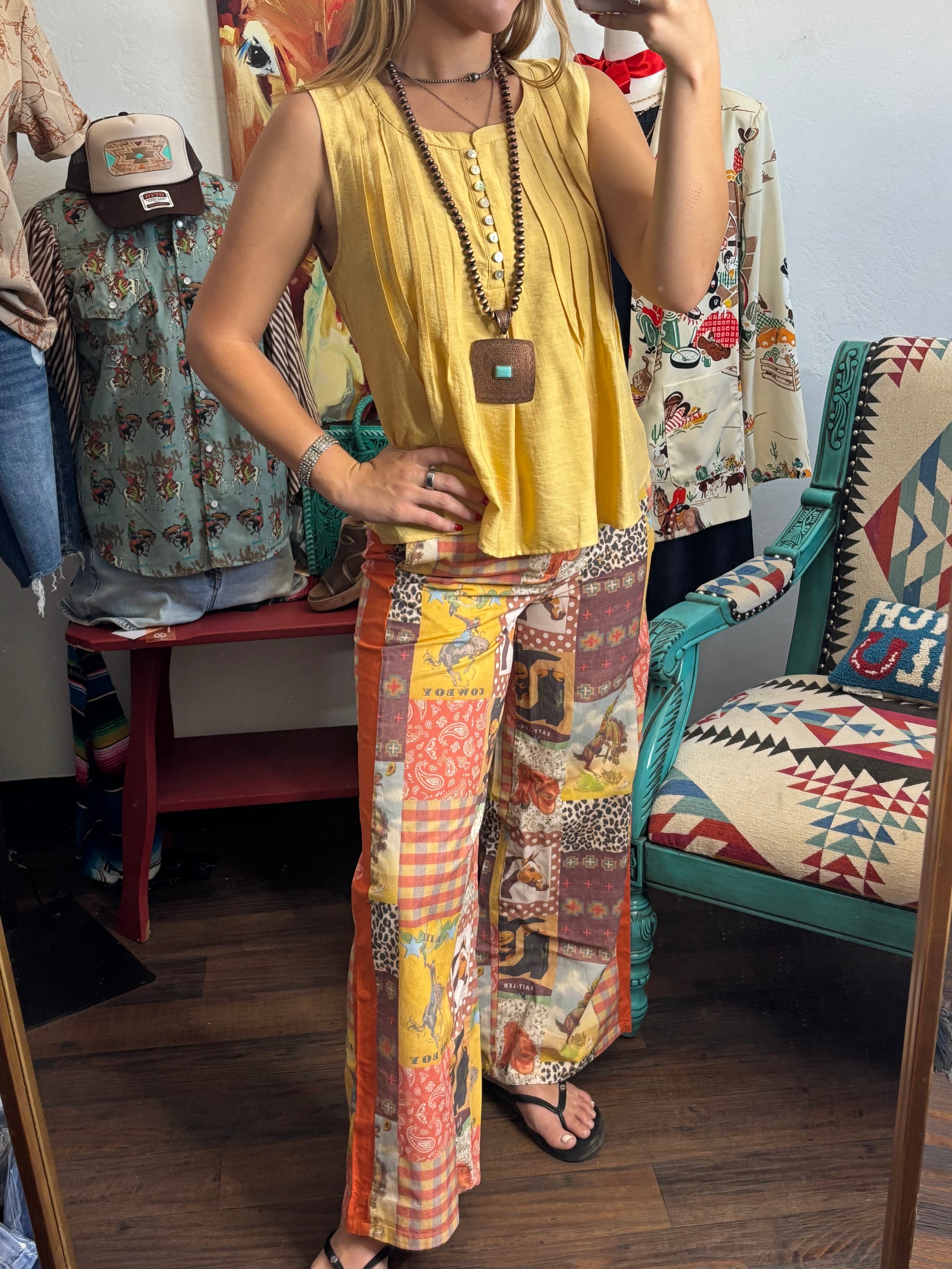 Shop Envi Me Tops and Tunics The Fall Days Mustard Sleeveless Top