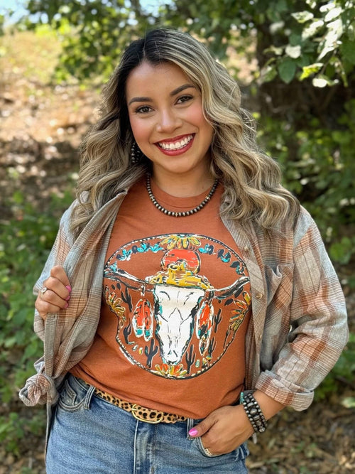Shop Envi Me Tops and Tunics The Fall Desert Steer Tee