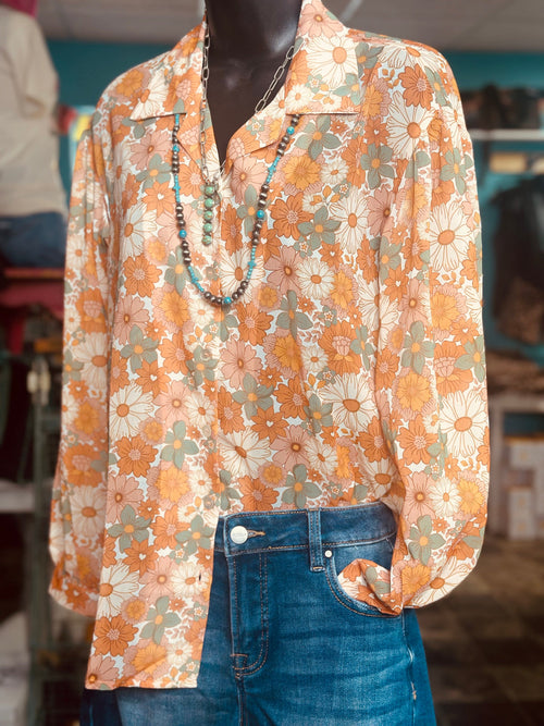 Shop Envi Me tops The Fall Floral Button Up Top