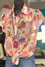 Shop Envi Me Tops and Tunics The Fall Floral Flutter Sleeve Top