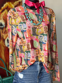Shop Envi Me It's T-shirt Kinda Day The Fall Give It The Boot Colorful Cowboy Boots Mesh Top