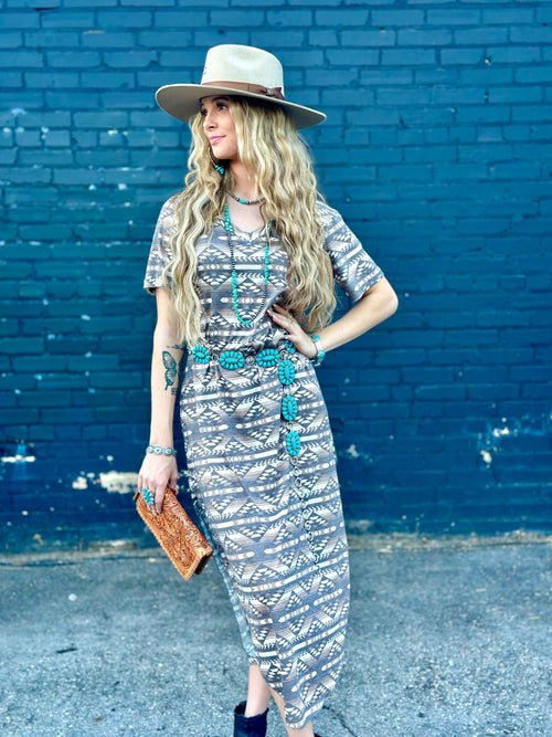 Shop Envi Me Dress it up The Fall Guadalupe Aztec Maxi Dress