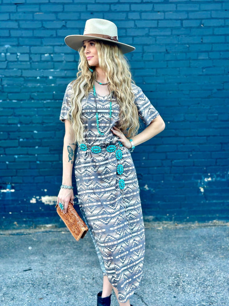 Shop Envi Me Dress it up The Fall Guadalupe Aztec Maxi Dress