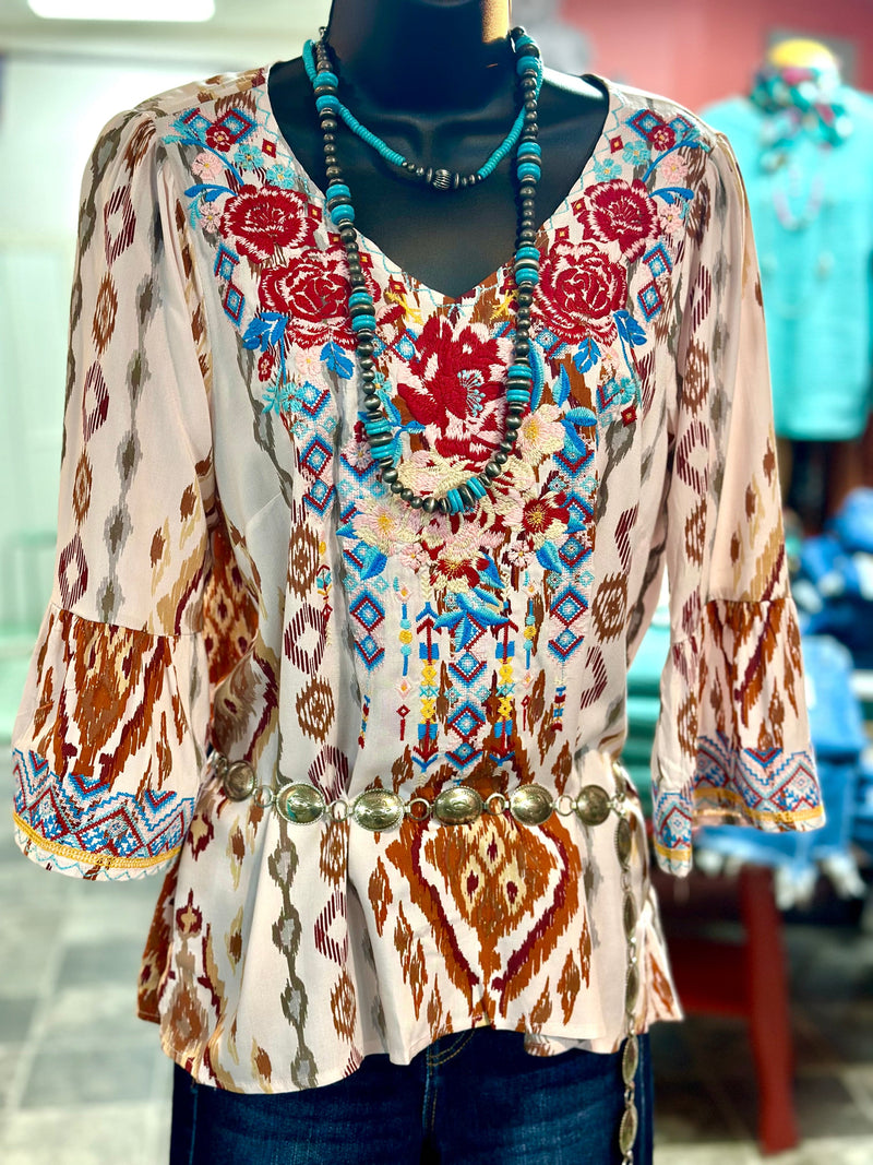 Shop Envi Me Tops and Tunics The Fall In The City Embroidered Top