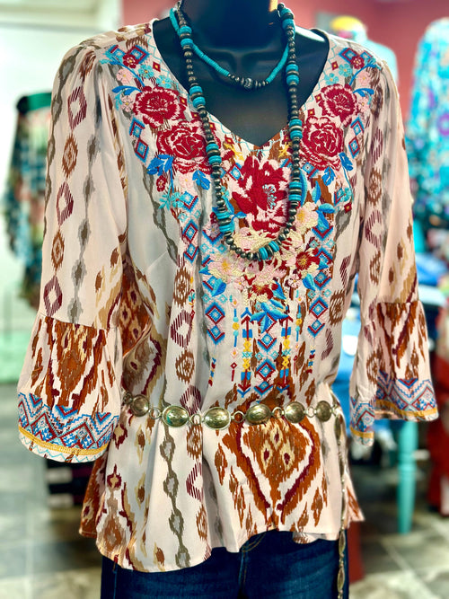 Shop Envi Me Tops and Tunics The Fall In The City Embroidered Top