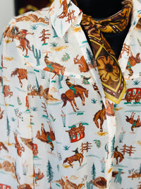 Shop Envi Me Tops and Tunics The Fall In The Country Western Button Up V Neck Top