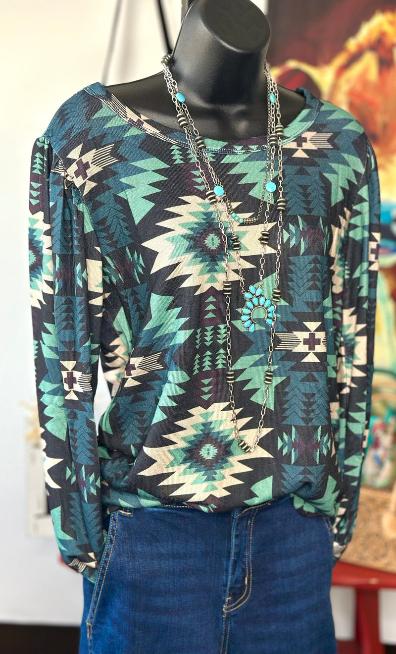 Shop Envi Me Tops and Tunics The Fall In The Desert Aztec Top