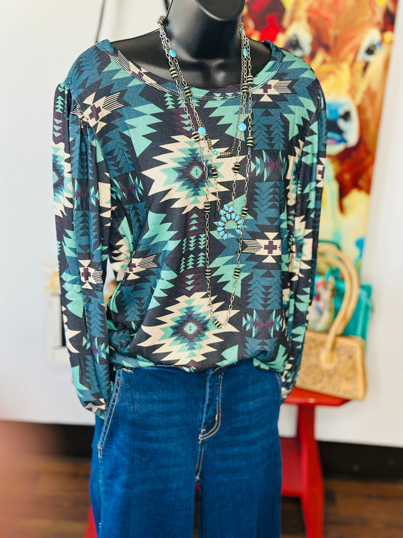 Shop Envi Me Tops and Tunics The Fall In The Desert Aztec Top