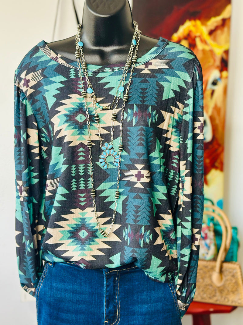 Shop Envi Me Tops and Tunics The Fall In The Desert Aztec Top