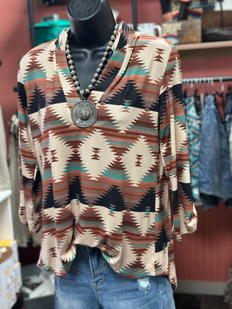 Shop Envi Me Tops and Tunics The Fall Nampa Nights Aztec Top