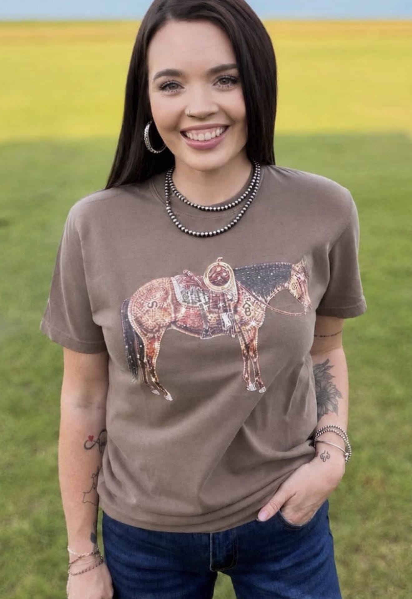 Shop Envi Me Tops and Tunics The Fall Of The Horse Western Top