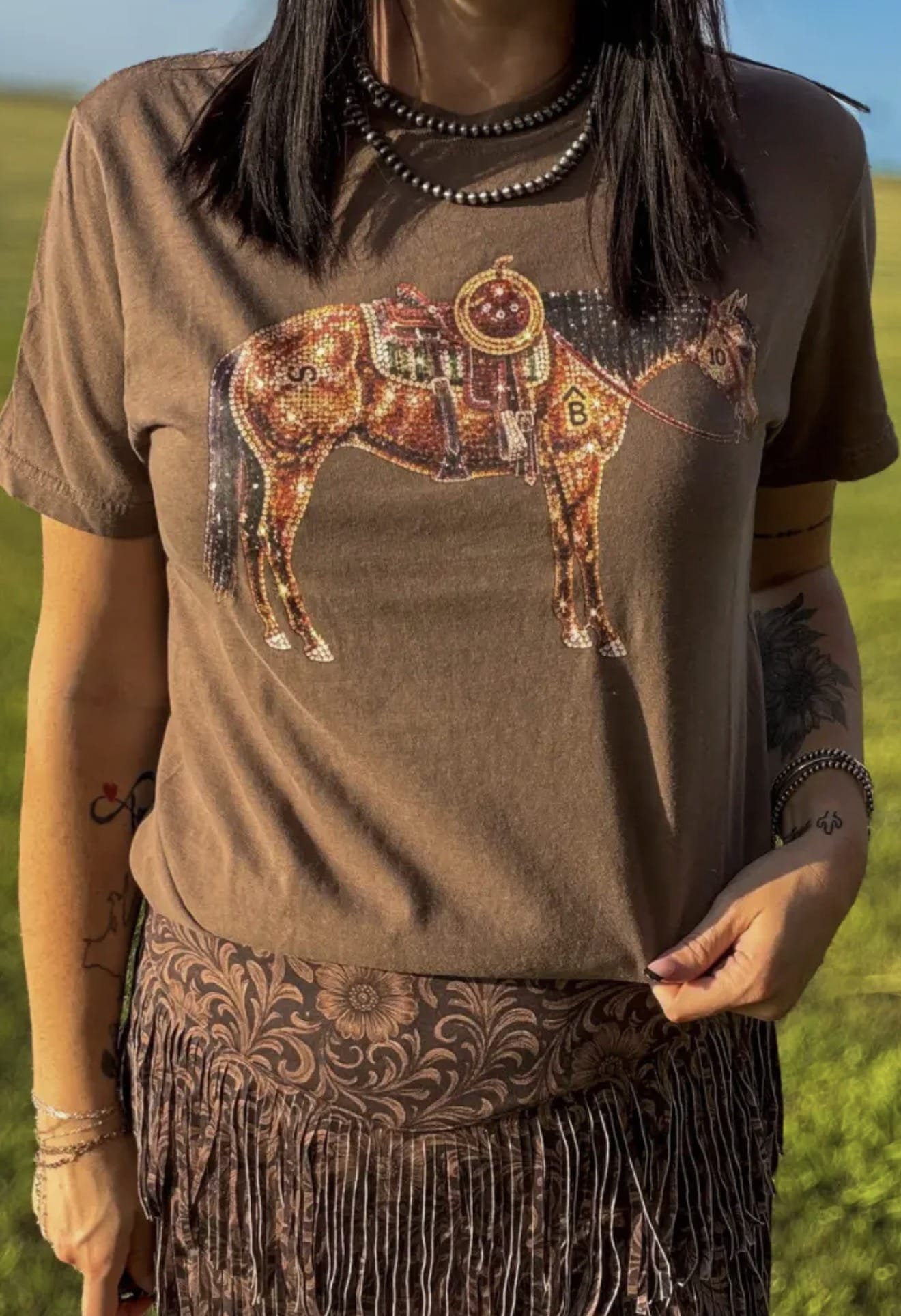 Shop Envi Me Tops and Tunics The Fall Of The Horse Western Top