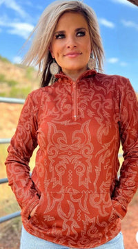 Shop Envi Me Tops and Tunics The Fall On The Ranch Bootstitch Quarter Zip Aztec Pullover