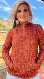 Shop Envi Me Tops and Tunics The Fall On The Ranch Bootstitch Quarter Zip Aztec Pullover