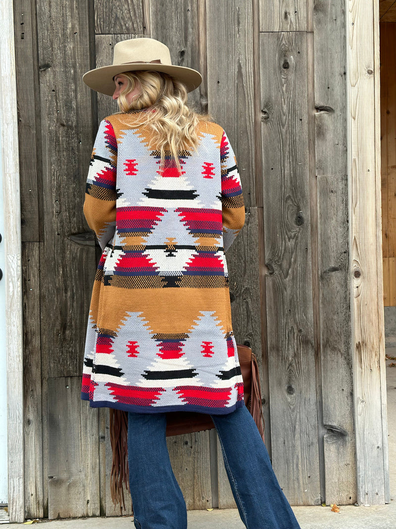 Shop Envi Me Cardigans and Kimonos The Fall On The Tejas Aztec Cardigan