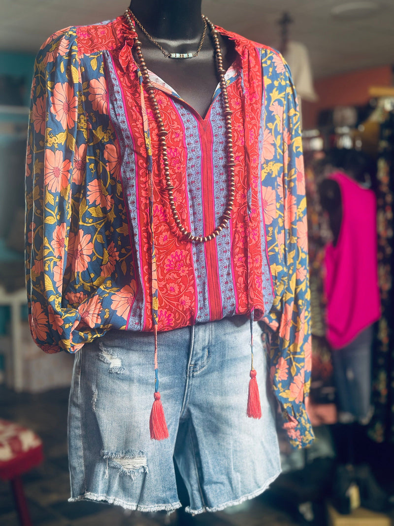 Shop Envi Me Tops and Tunics The Fall Out of Summer Floral Mix Top