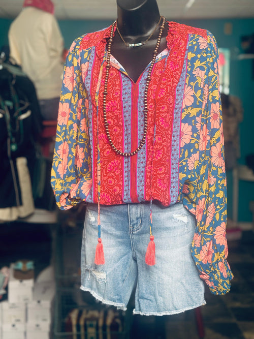 Shop Envi Me Tops and Tunics The Fall Out of Summer Floral Mix Top