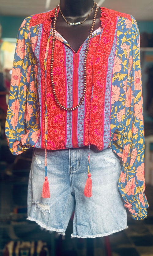 Shop Envi Me Tops and Tunics The Fall Out of Summer Floral Mix Top