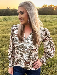 Shop Envi Me Tops and Tunics The Fall Ranch Nights Top
