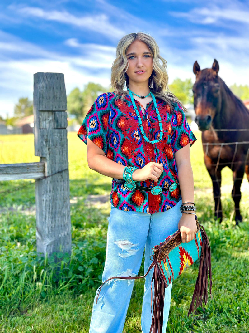 Shop Envi Me Tops and Tunics The Fall💃 Salsa Embroidered Top