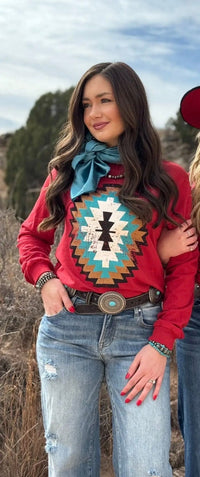 Shop Envi Me Tops and Tunics The Fall Tana Tribal Long Sleeve Tee