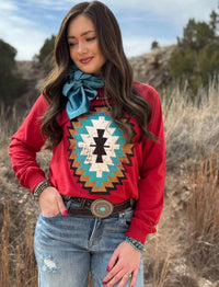 Shop Envi Me Tops and Tunics The Fall Tana Tribal Long Sleeve Tee