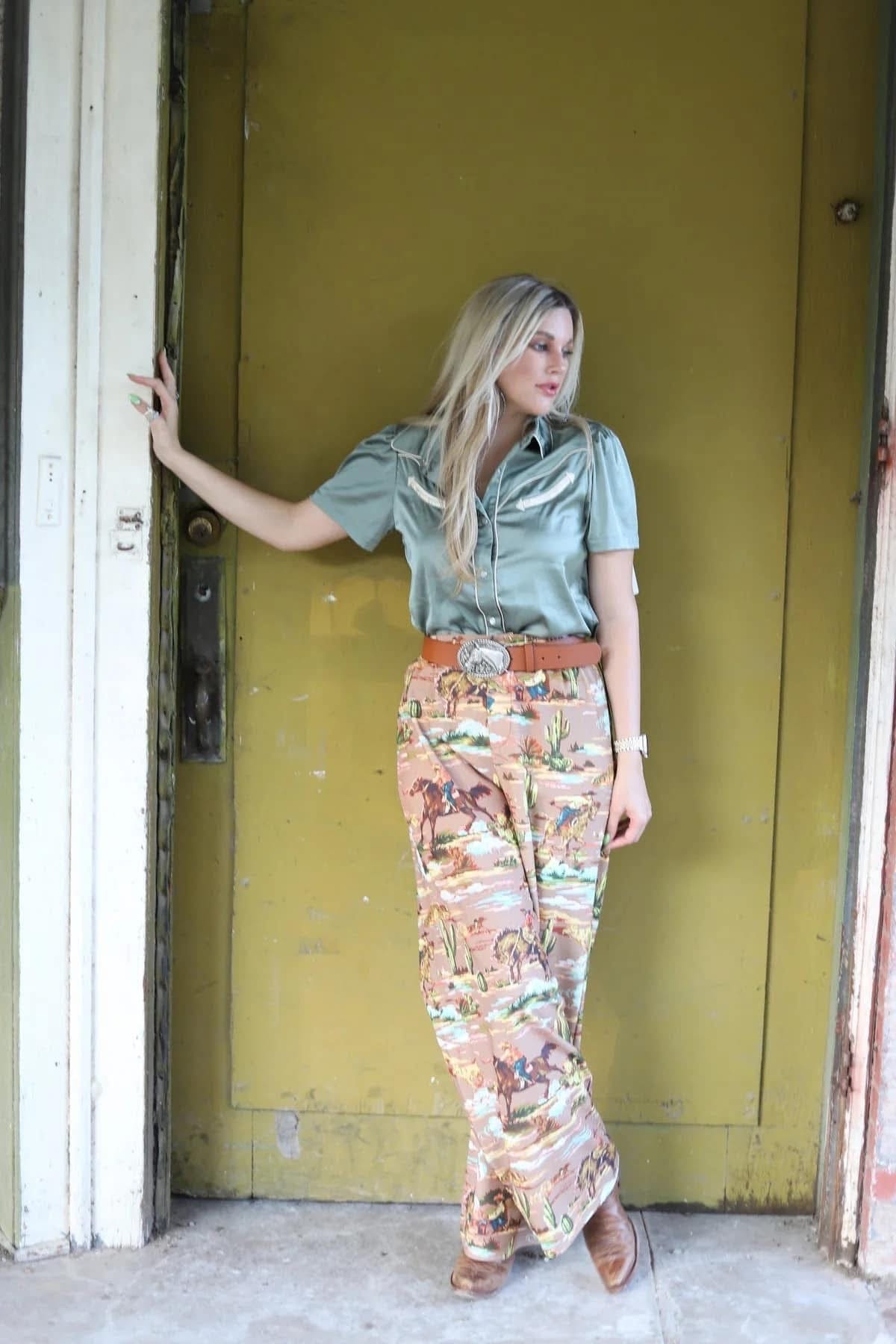 Shop Envi Me The Fall West of Ranch Cowgirl Wide Leg Pant