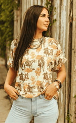 Shop Envi Me Tops and Tunics The Fall Western Doin’ Ranch Stuff Top