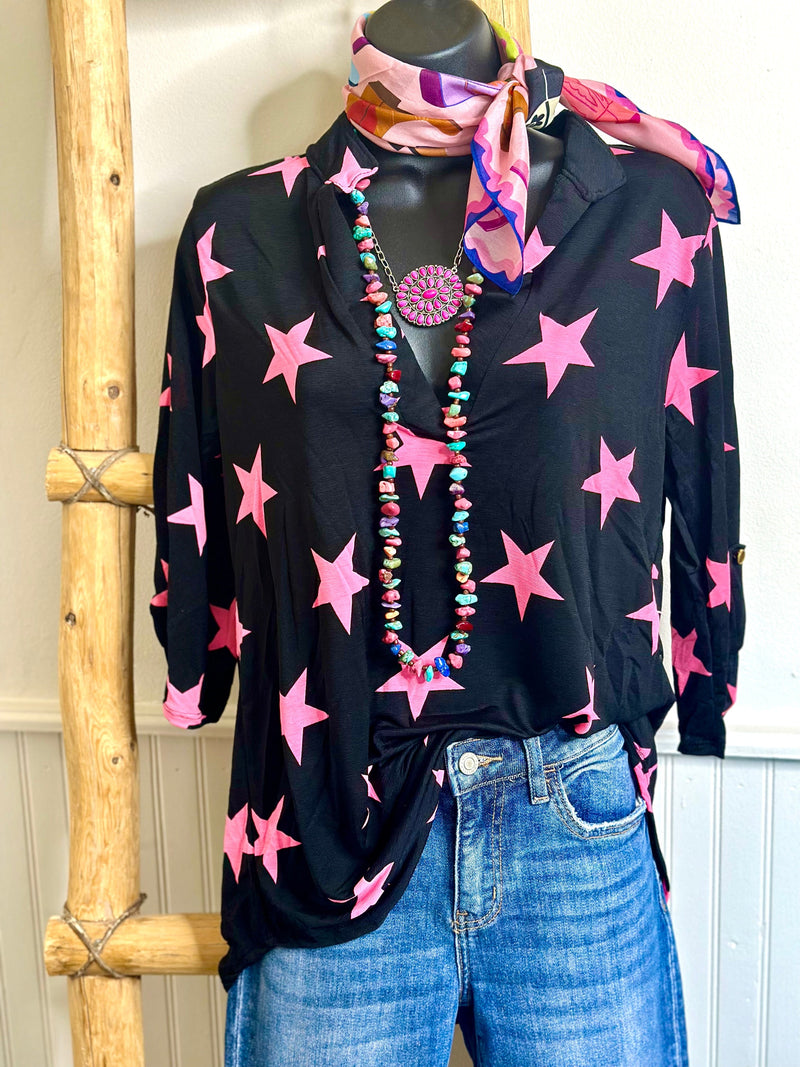 Shop Envi Me Tops and Tunics The Falling Pink Stars Top