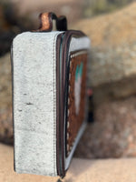 Shop Envi Me Accessories One The Feathers Turquoise Dreams Tooled Leather & Cowhide Jewelry Case
