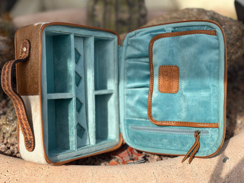 Shop Envi Me Accessories One The Feathers Turquoise Dreams Tooled Leather & Cowhide Jewelry Case