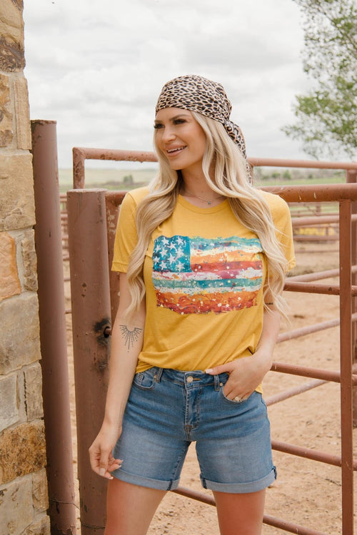 Shop Envi Me It's T-shirt Kinda Day The Fly The Western Flag Mustard Tee