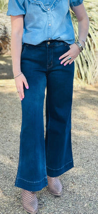 Vervet Bottoms The Flying Monkey Wide Leg Trouser Style Crop Denim