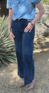 Vervet Bottoms The Flying Monkey Wide Leg Trouser Style Crop Denim