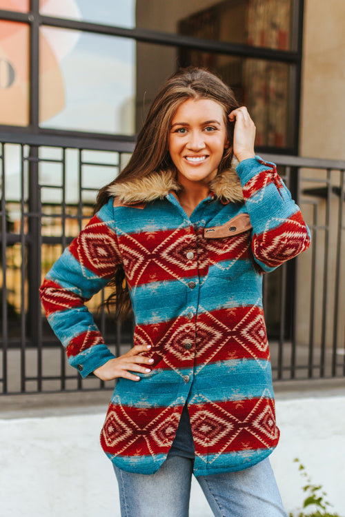 Shop Envi Me Cardigans and Kimonos The Fur Trim Aztec Montana Beth Sweater