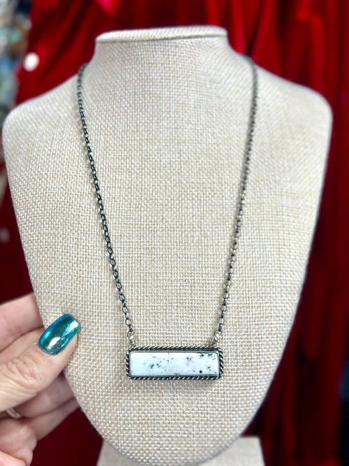 Shop Envi Me Necklaces The Gallup NA Sterling Silver Buffalo Turquoise (Real) Bar Necklace