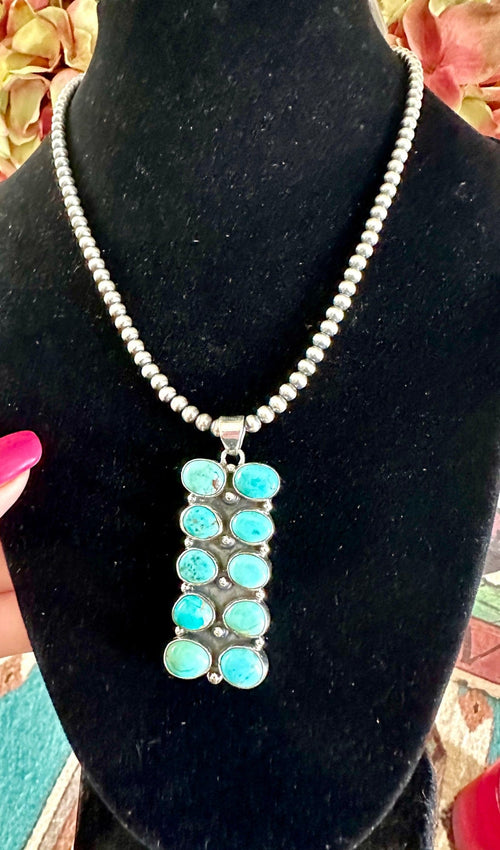 Shop Envi Me Necklaces The Gallup Sterling Silver Kingman Turquoise (Real) Bar NA Necklace