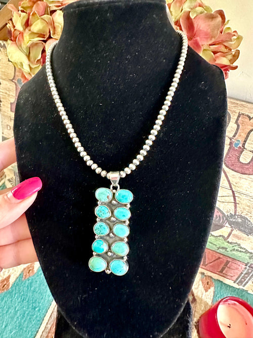 Shop Envi Me Necklaces The Gallup Sterling Silver Kingman Turquoise (Real) Bar NA Necklace