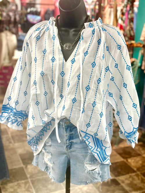 Shop Envi Me Tops and Tunics The Girlz Lunch Out Embroidered Top